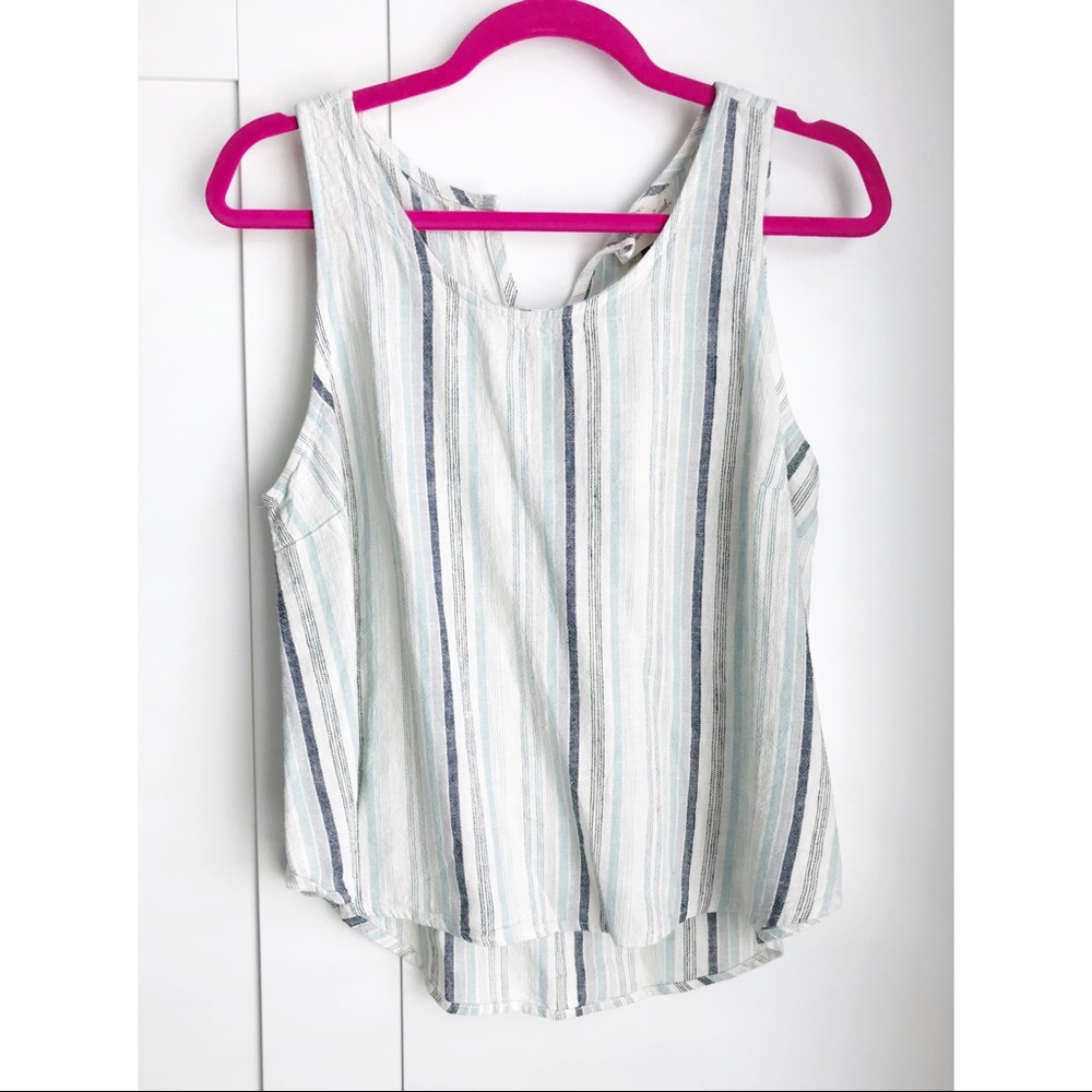 Blue and white striped tank